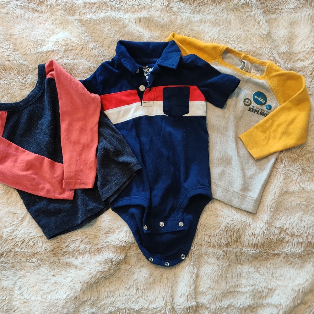 💙3for$23 Colorful 12month Boys Shirt Set